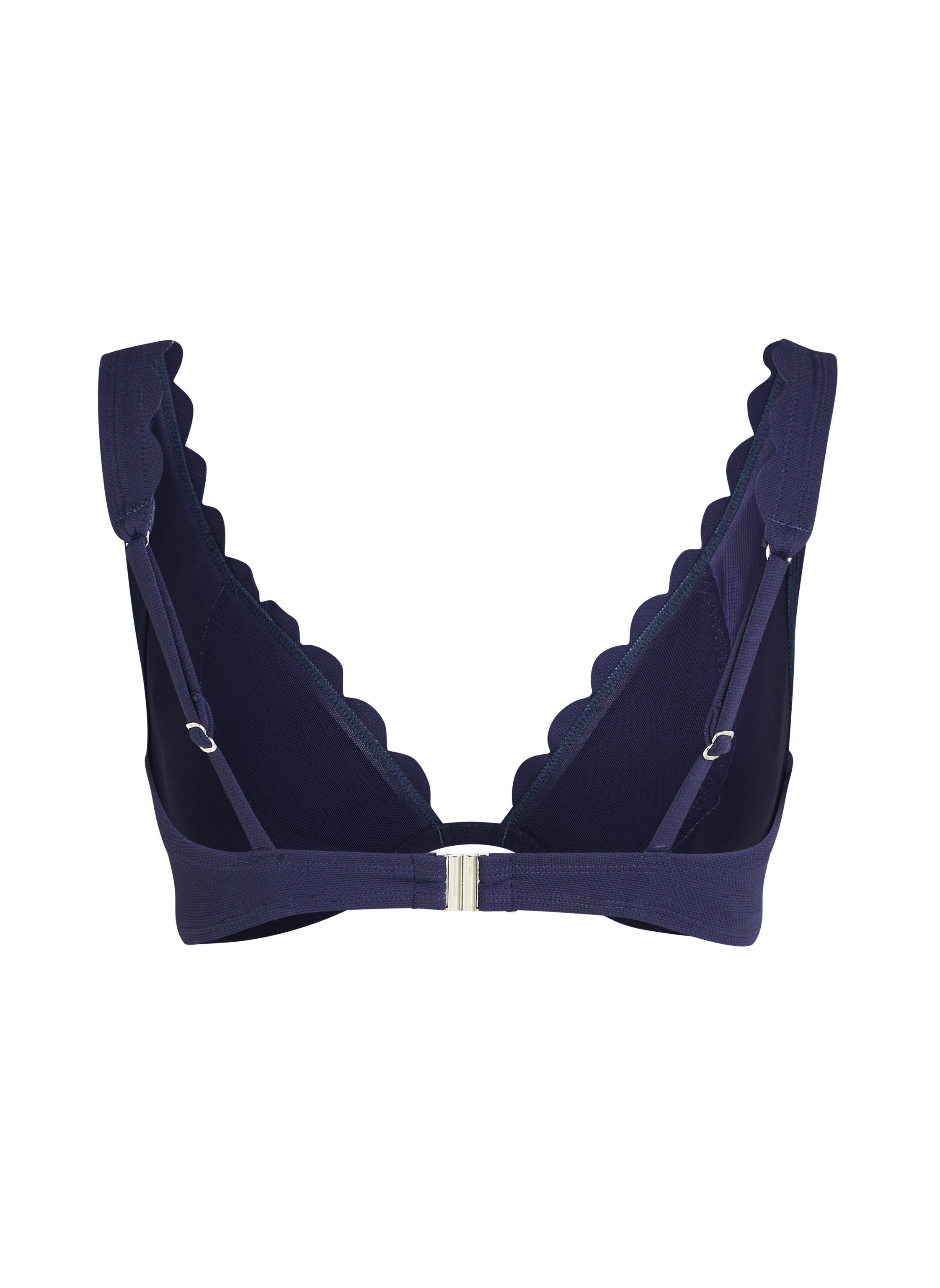 Scallop biustonosz bikini bez wkładek z fiszbinami, Niebieski, main