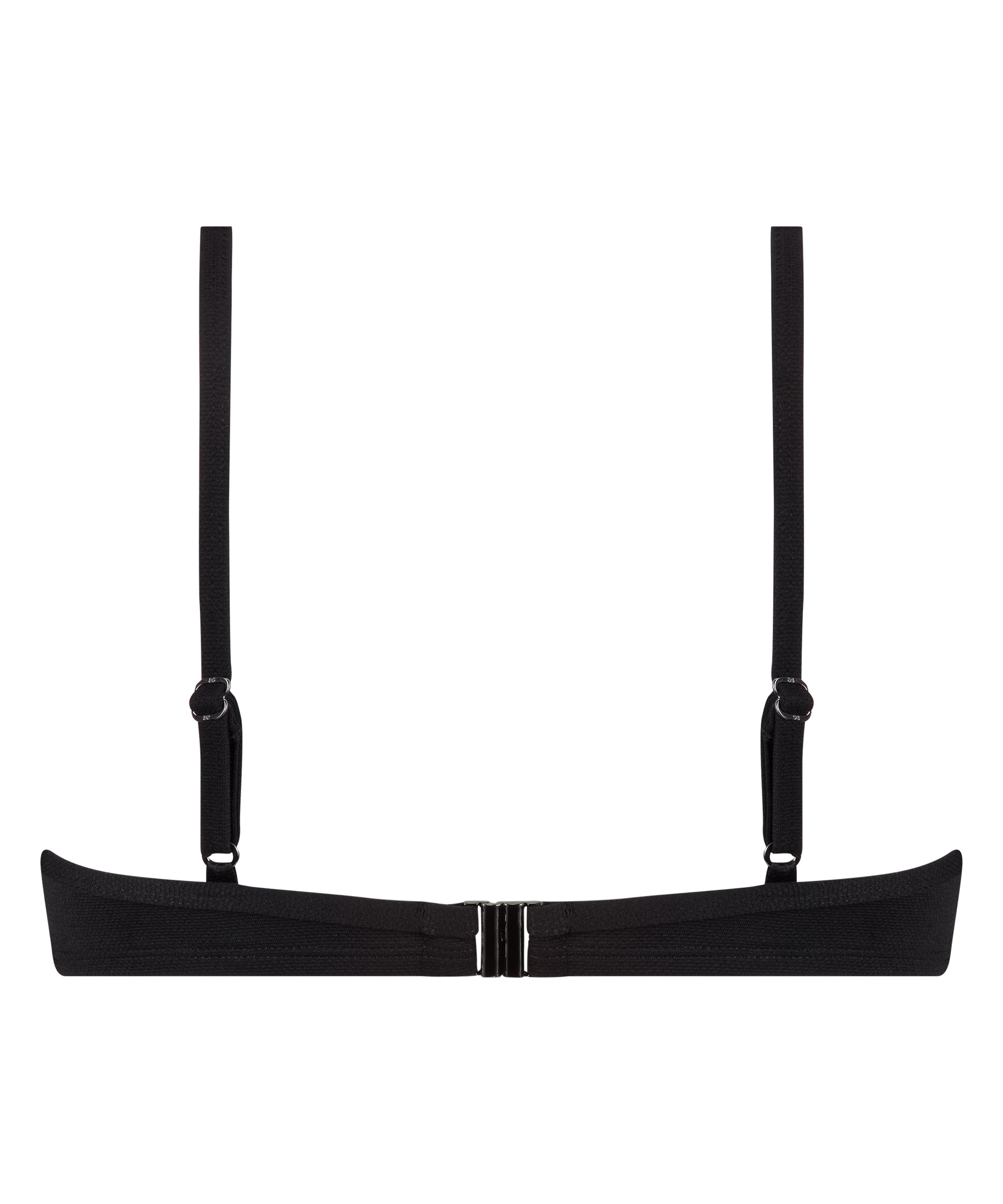 Scallop biustonosz bikini z wkładkami i fiszbinami, Czarny, main