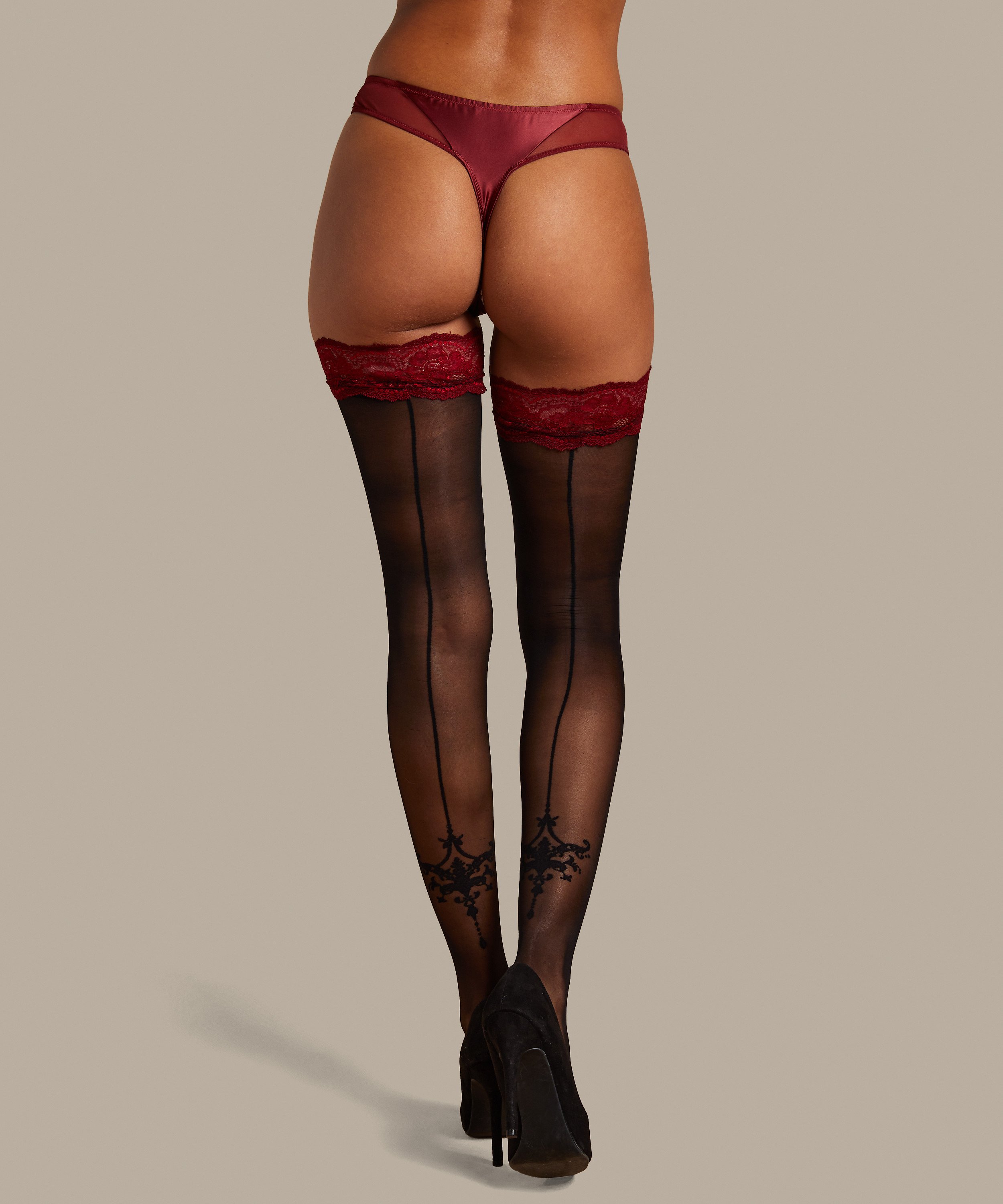 Zoe pończochy samonośne 20 denier Noir, Czerwony, main