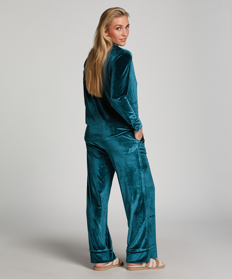 Spodnie z welurowego dresu, Niebieski