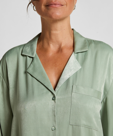 Koszula satynowa Ayla, Zielony