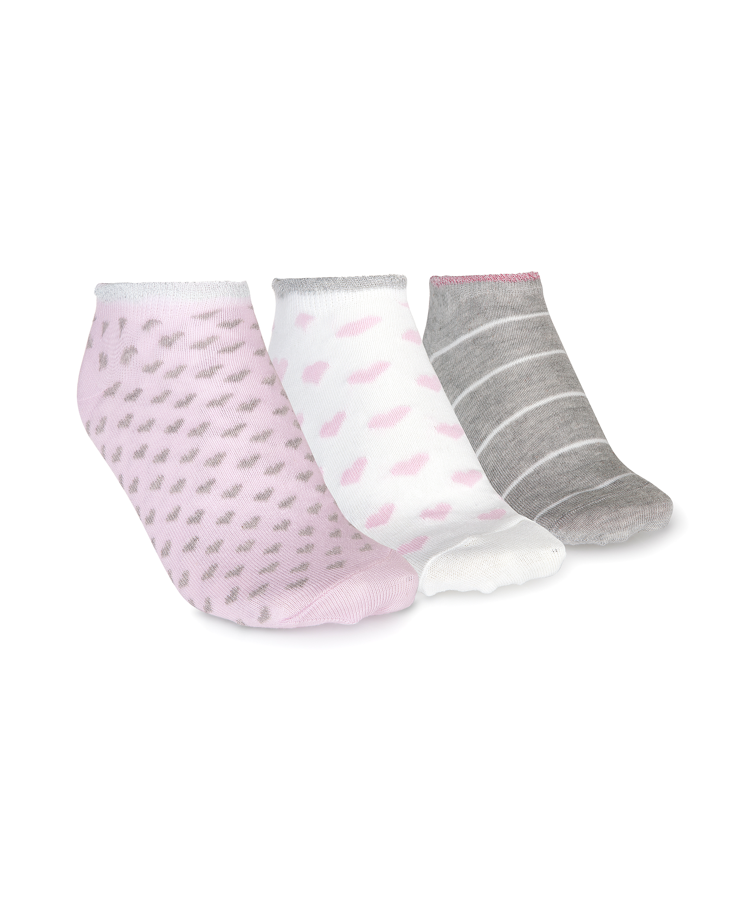 3-Pack Cotton Trainer Liners, R&oacute;żowy, main