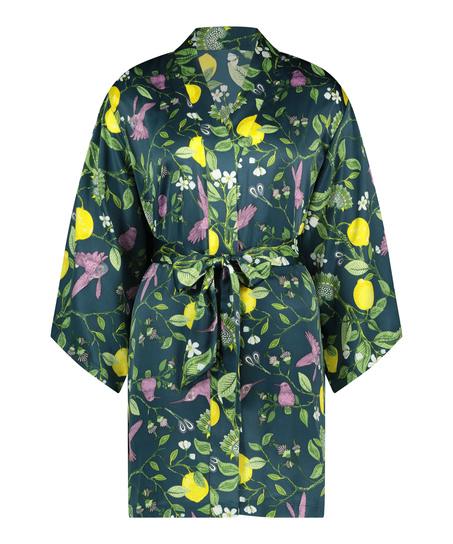 Satynowe kimono, Niebieski