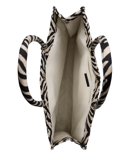 Torba Tote Bag Zebra Print, Czarny