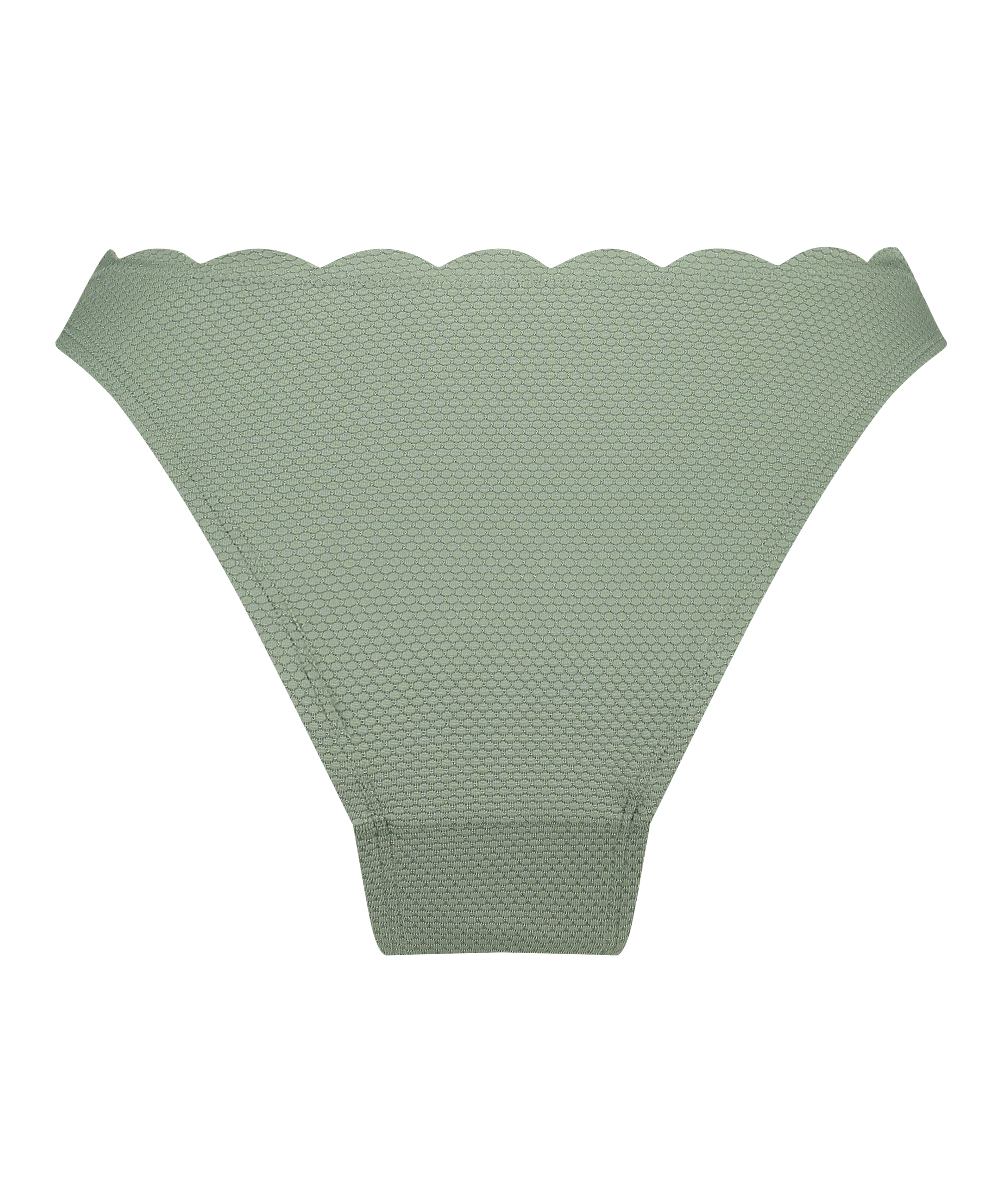 Majtki Bikini Wysoko Krojona Scallop, Zielony, main