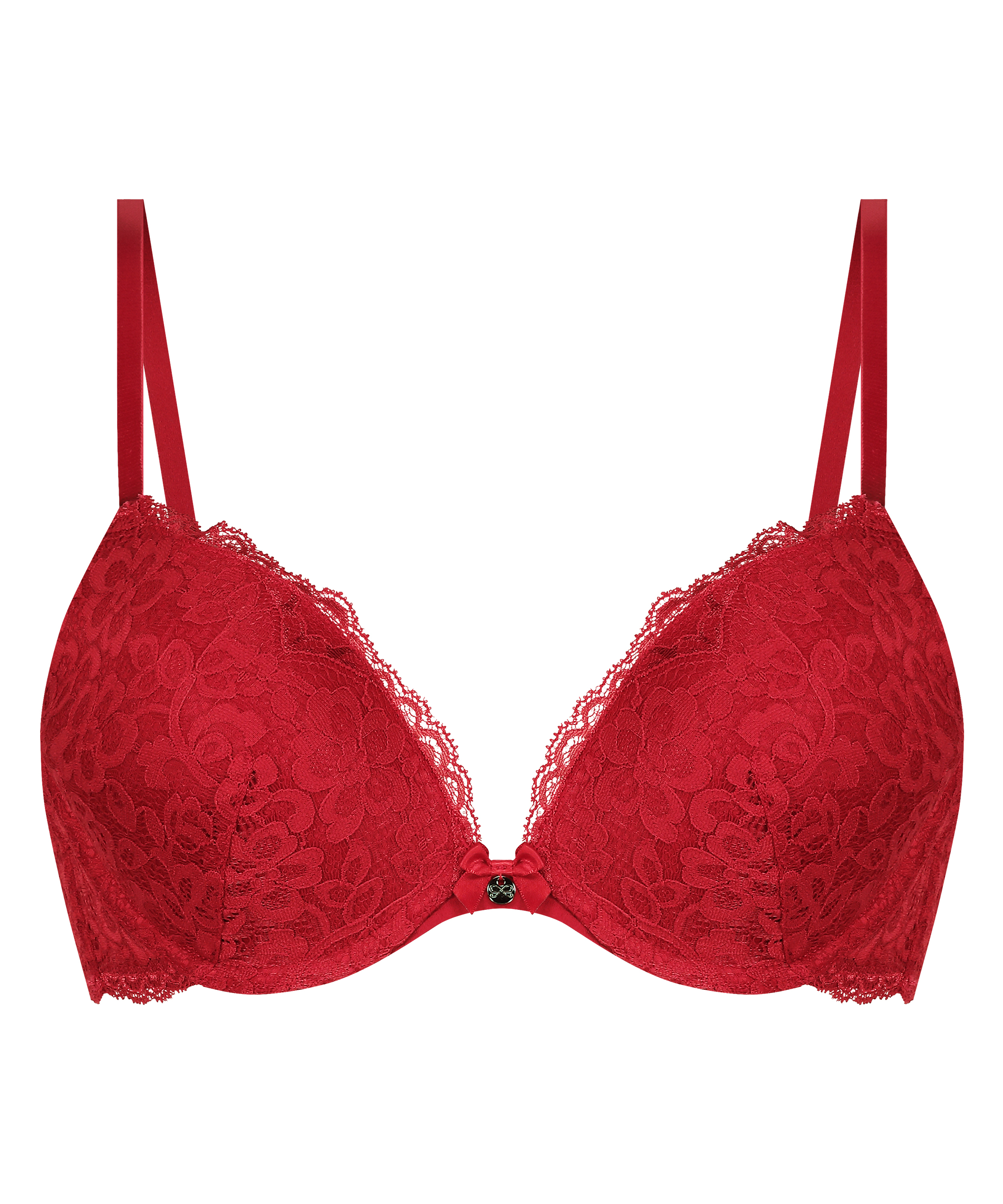 Wyściełany biustonosz push-up z fiszbinami Marine, Czerwony, main