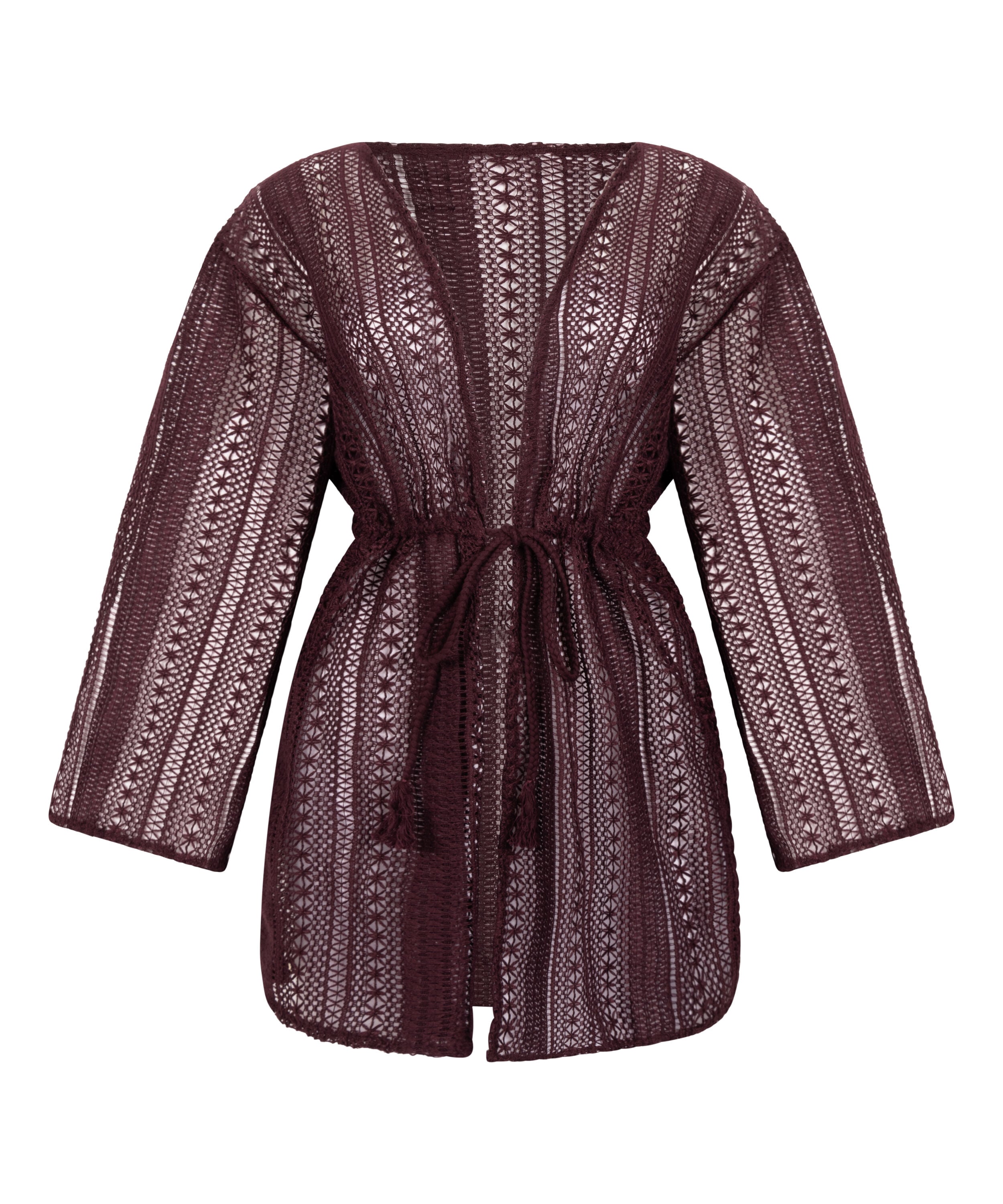 Szydełkowy kaftan plażowy, Fioletowy