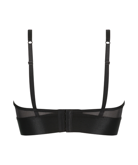Biustonosz bralette z siateczki Glossy, Czarny