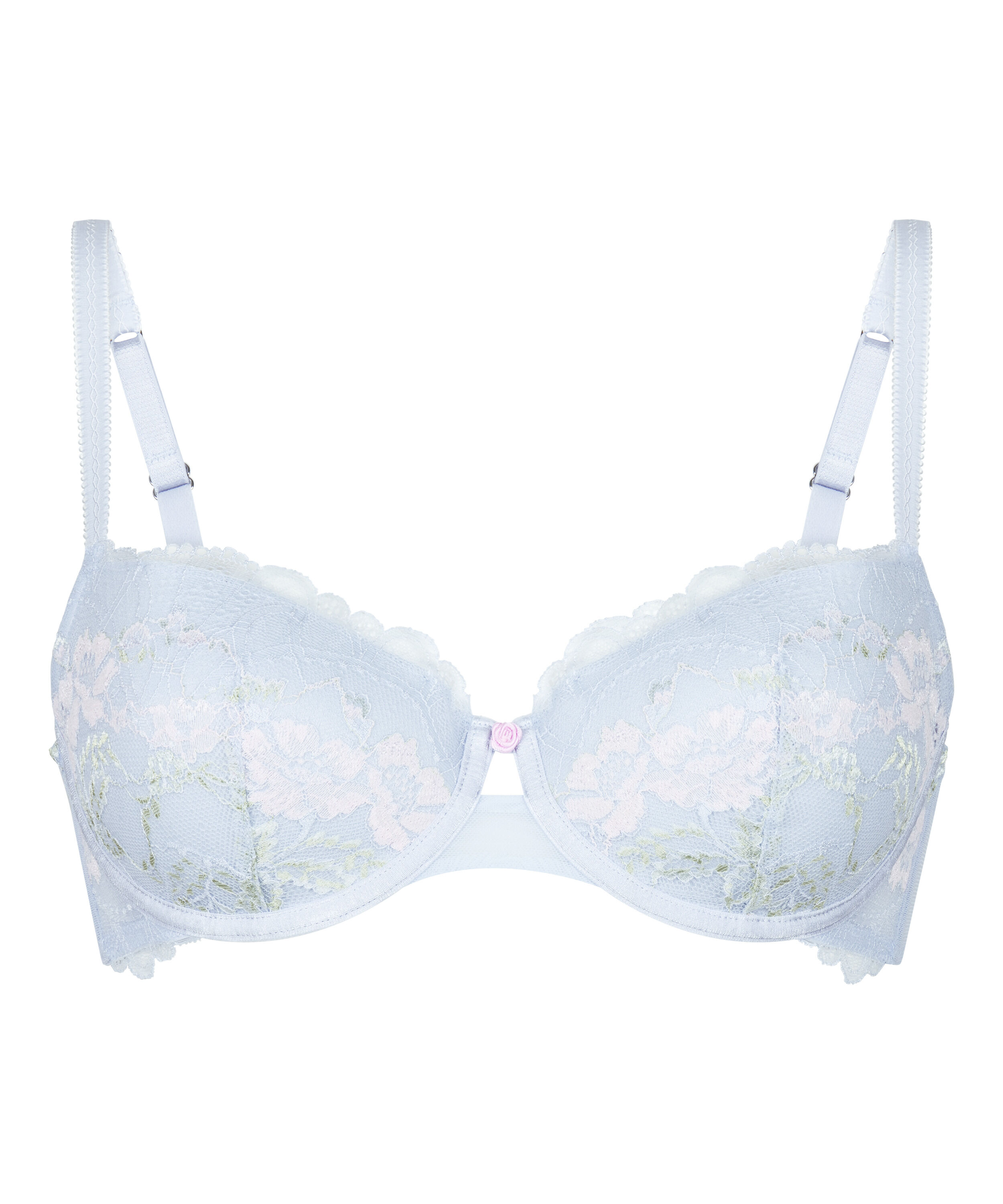 Biustonosz Miri z Fiszbinami i Wyści&oacute;łką &ndash; Romantyczna Koronka, Niebieski