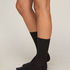 Cashmere Blend Ribbed Socks, Czarny