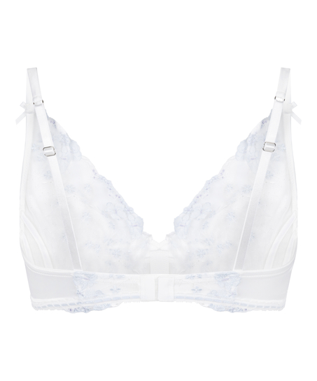 Biustonosz Longline z Fiszbinami Bez Wyści&oacute;łki Peonie, Biały