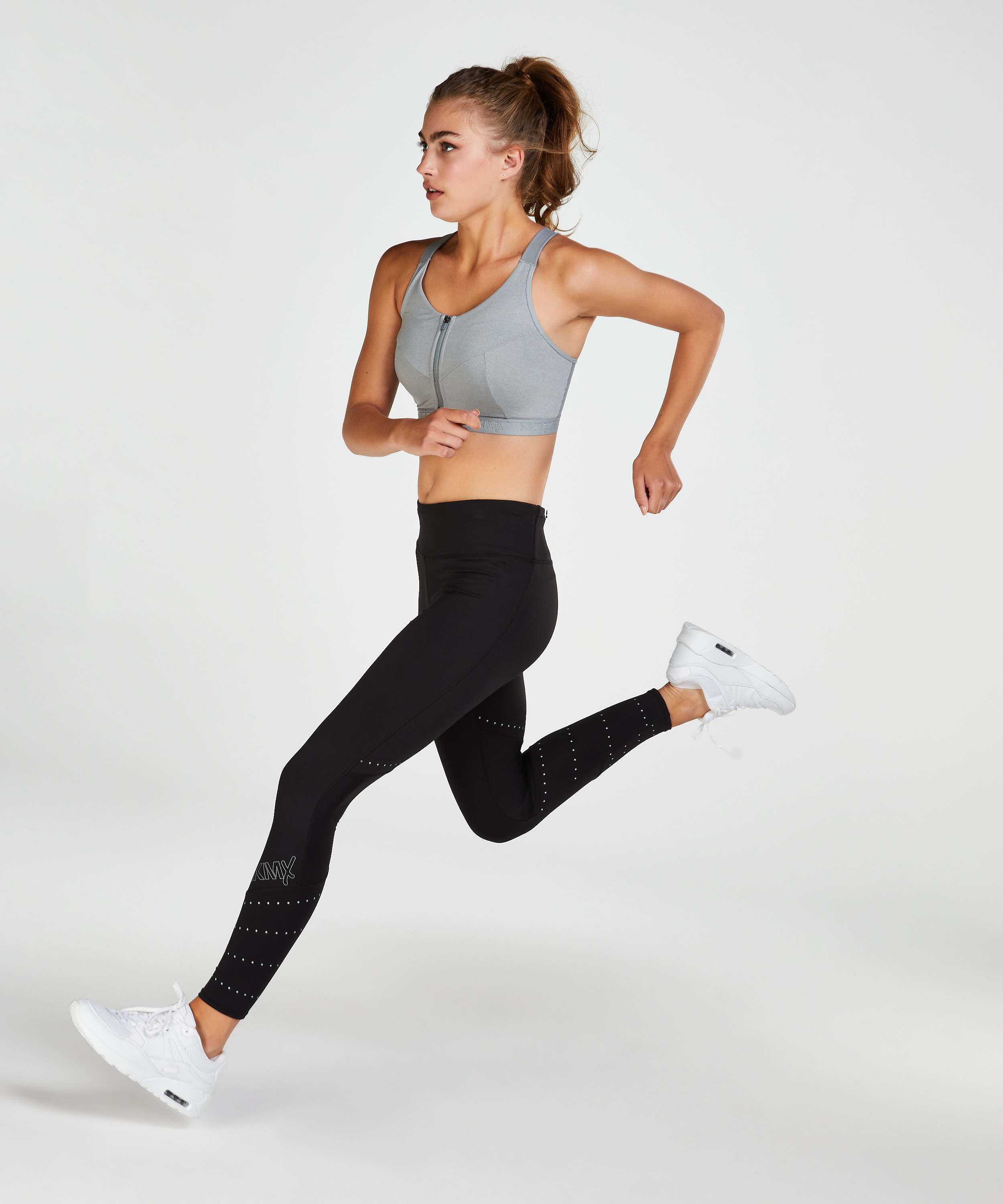 Legginsy HKMX Run Baby Run o normalnej talii, Czarny, main