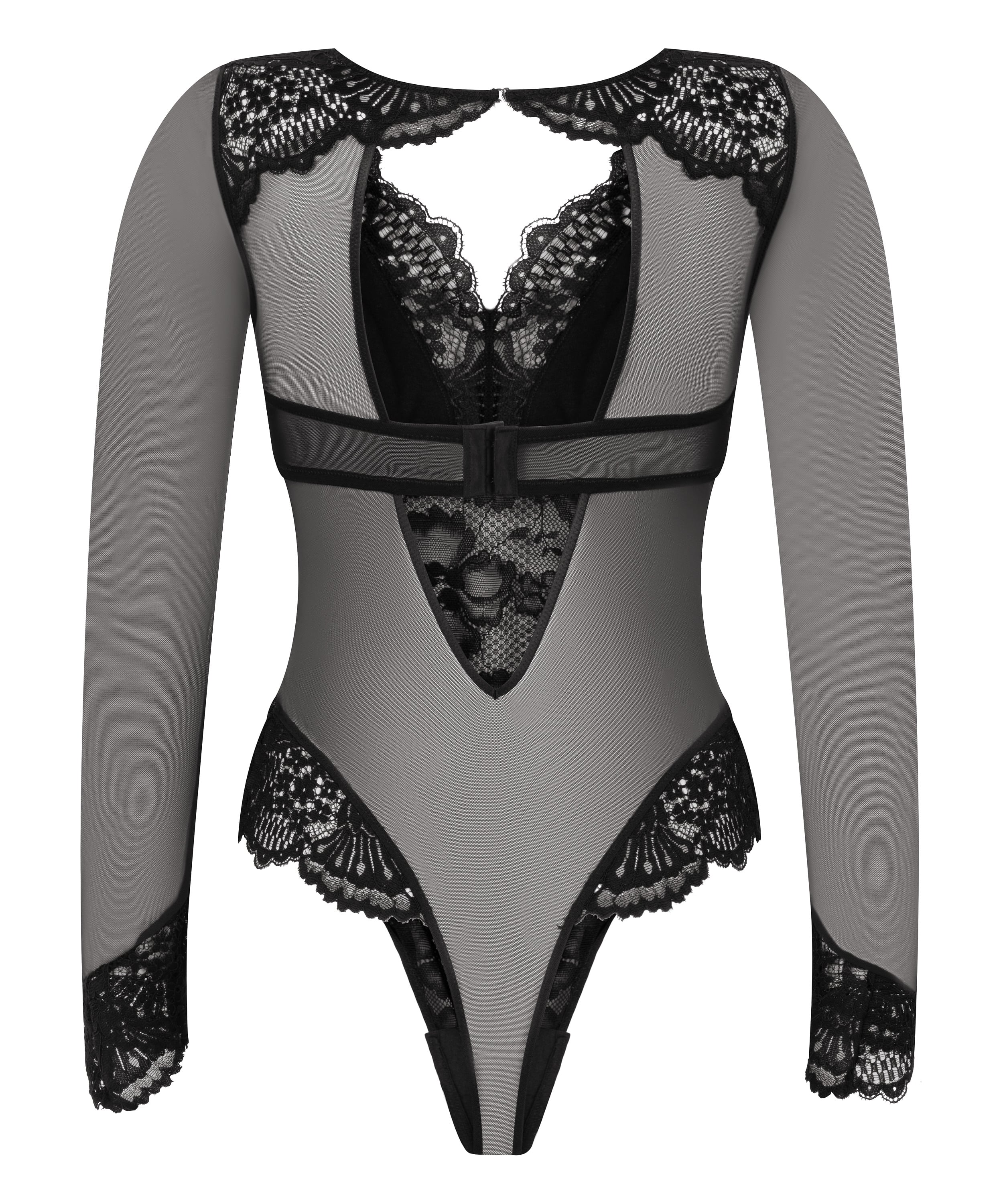 Body z długim rękawem Essie, Czarny, main