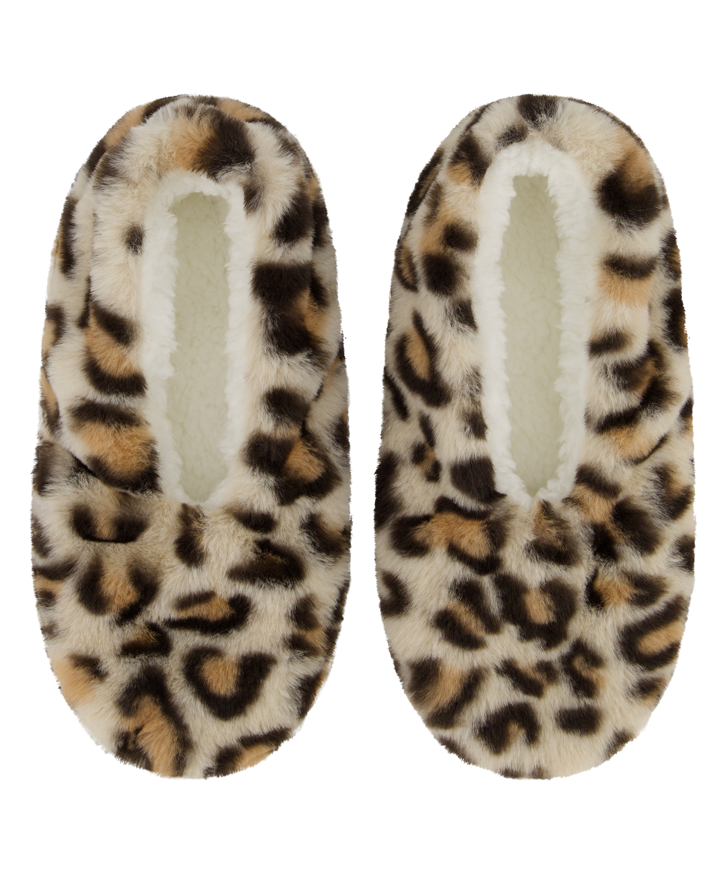 Leopard Cosy Ballerina Slippers, Beżowy, main