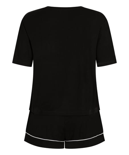 Komplet Piżamy Jersey Essential, Czarny