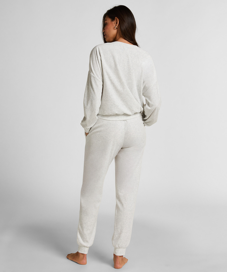 Spodnie dresowe welurowe, Szary