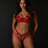 Mitzy majtki brazyliany z wycięciem, Czerwony