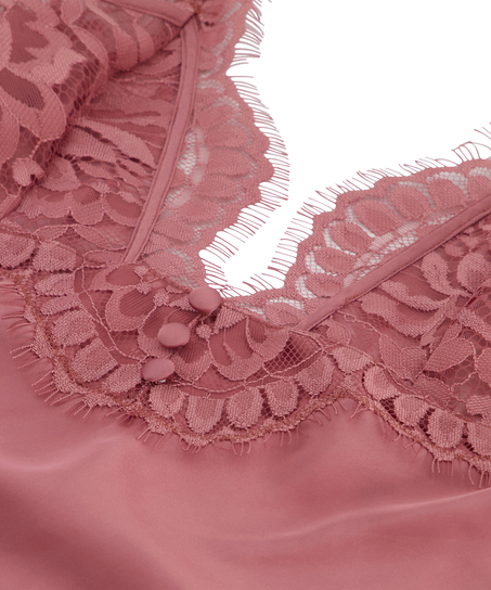 Koszulka nocna z satyny Zara, Różowy