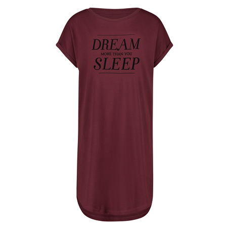 Koszula nocna z okrągłym dekoltem, Czerwony