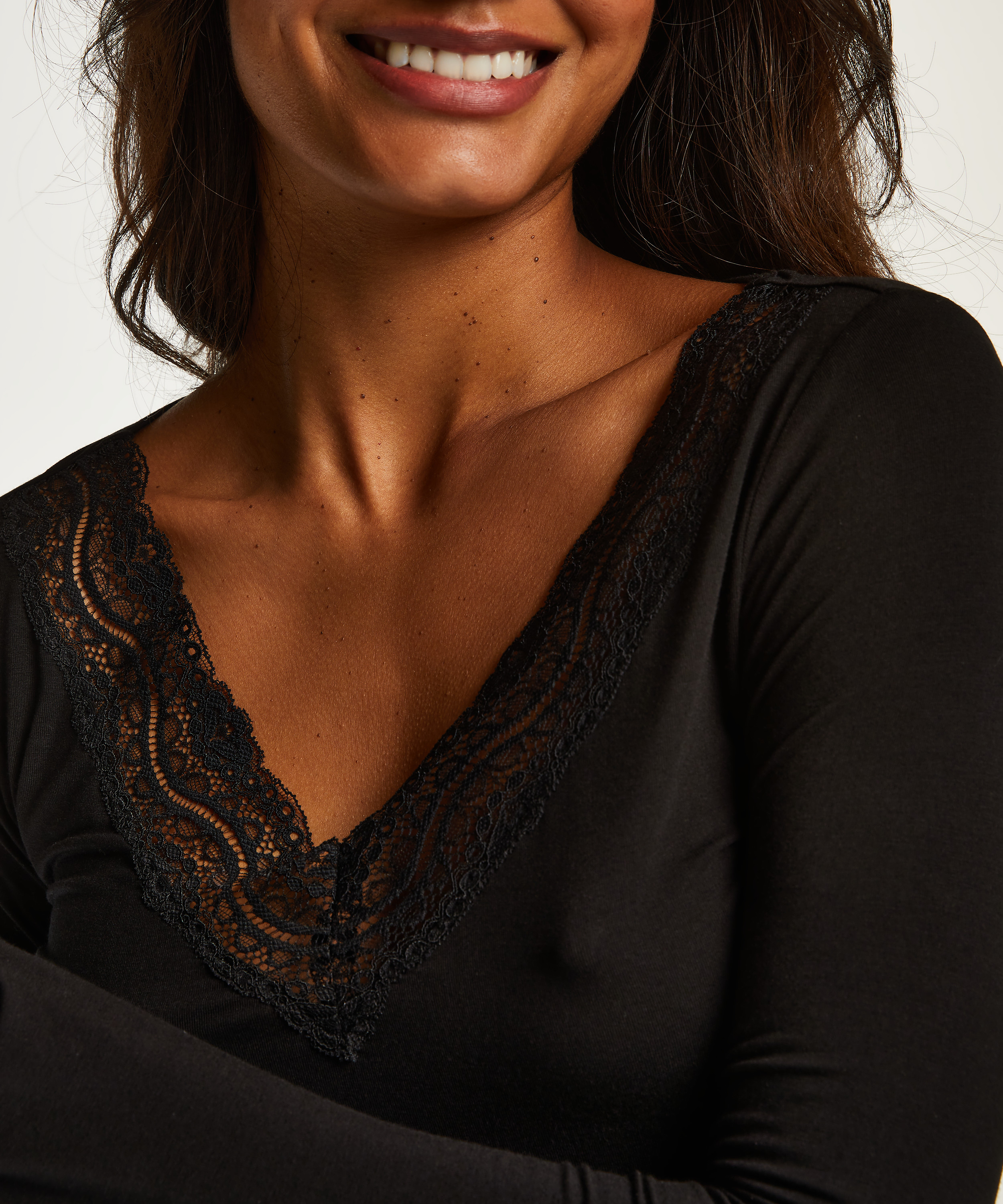 Komplet piżamowy z długimi rękawami Dahlia, Czarny, main