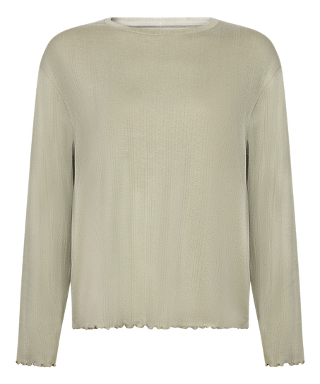 Piżama Top Loose Pointelle, Zielony