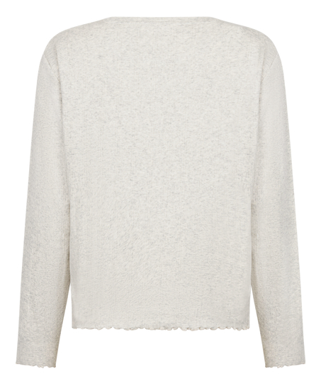 Piżama Top Loose Pointelle, Szary