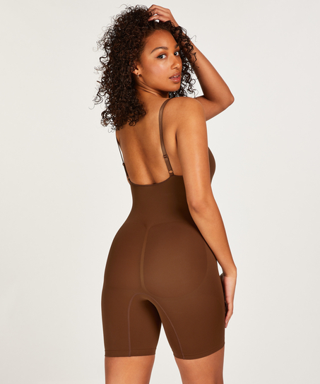 Bezszwowe body podkreślające figurę z wysoko wyciętymi nogawkami, Czerwony