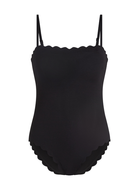 Kostium kąpielowy Bandeau Scallop, Czarny