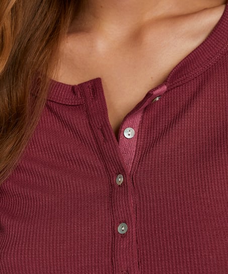 Top piżamowy z długimi rękawami, Czerwony