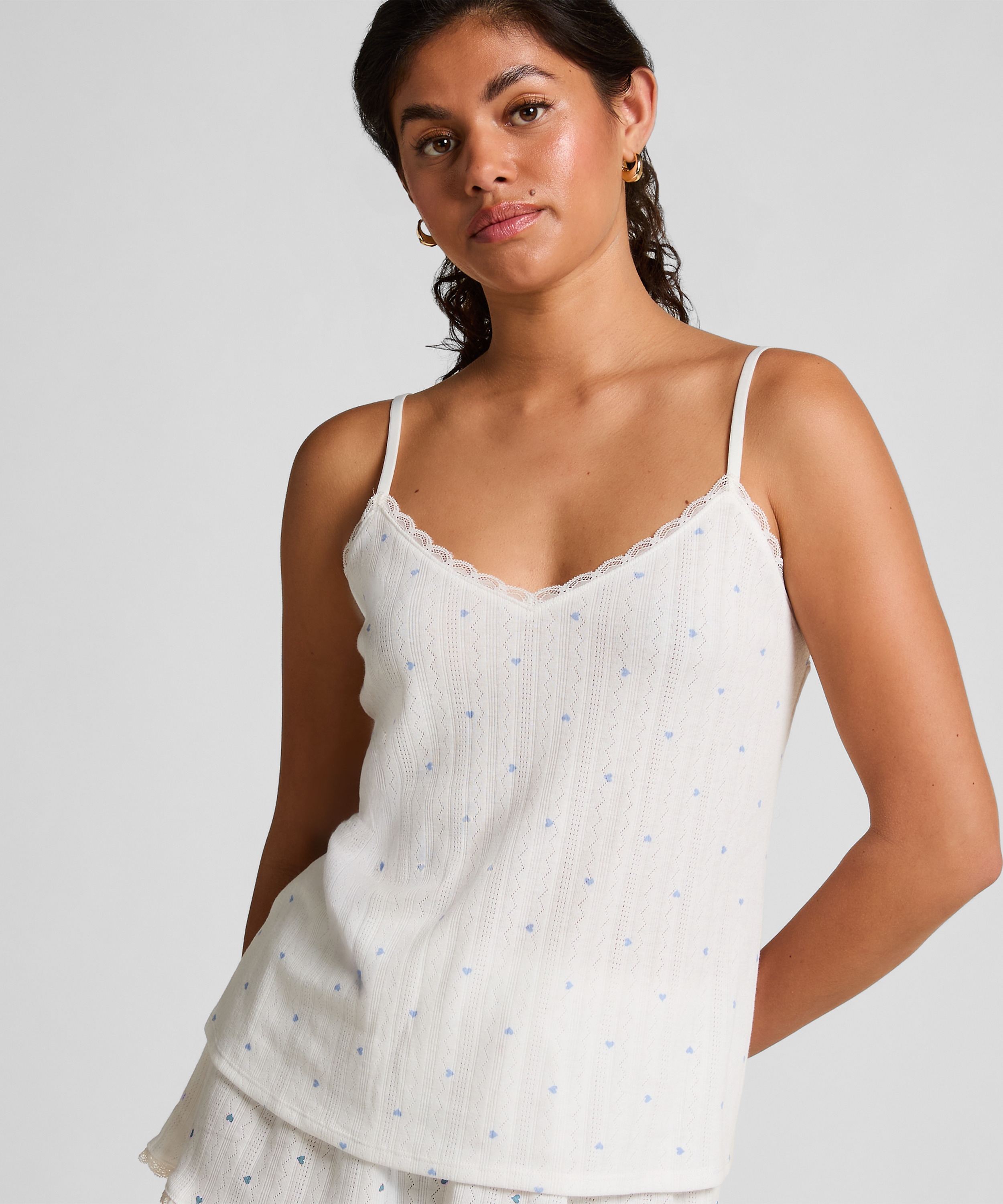 Cami lace top, Niebieski, main