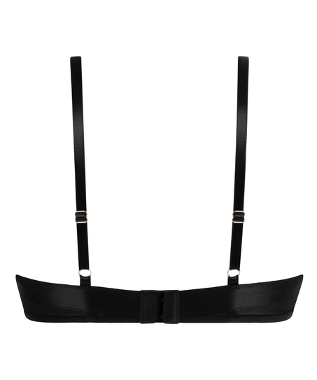 Nieusztywniany biustonosz z fiszbinami Nisha, Czarny