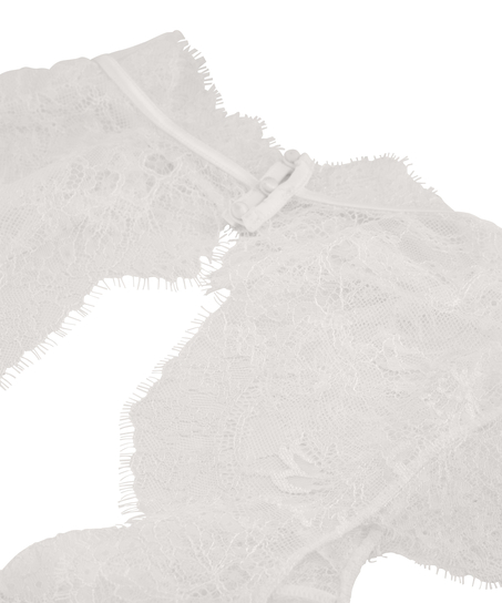 Top z fiszbinami Lace Camille, Biały