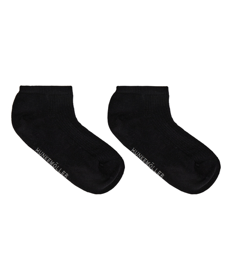 3-pak Bawełnianych Skarpetek Sneaker, Czarny
