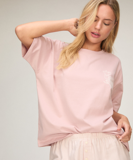 Komplet Piżamowy z Szortami i T-shirtem, R&oacute;żowy