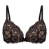 Biustonosz usztywniany push-up z fiszbinami Teddy, Czarny
