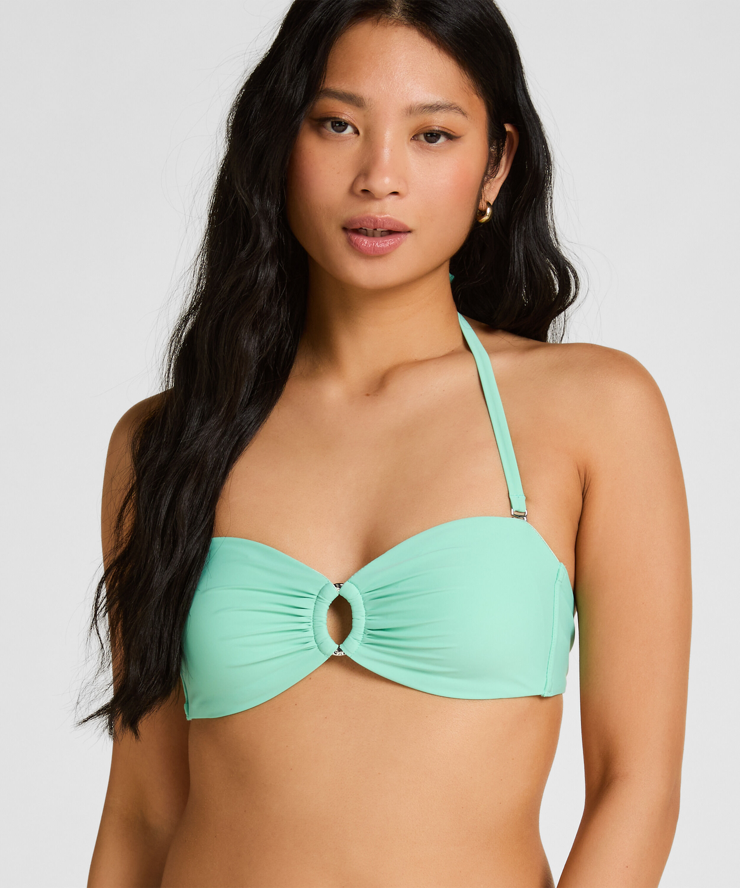 Luksusowy Top Bikini Bandeau z K&oacute;łkiem, Zielony