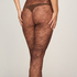 Rajstopy Allover Lace Fishnet, Brązowy