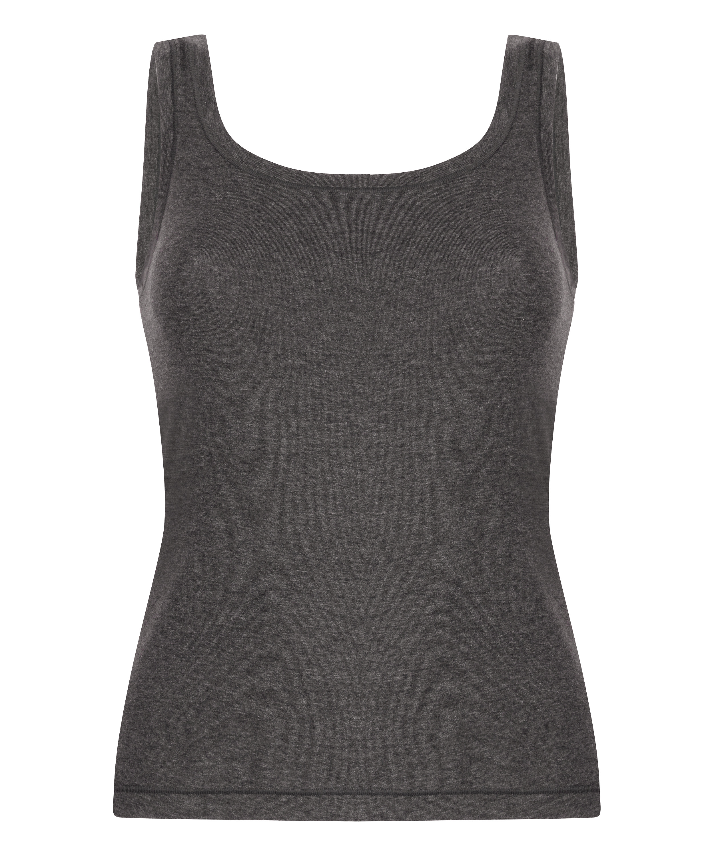 Singlet top z miękkiej bawełny, Szary, main