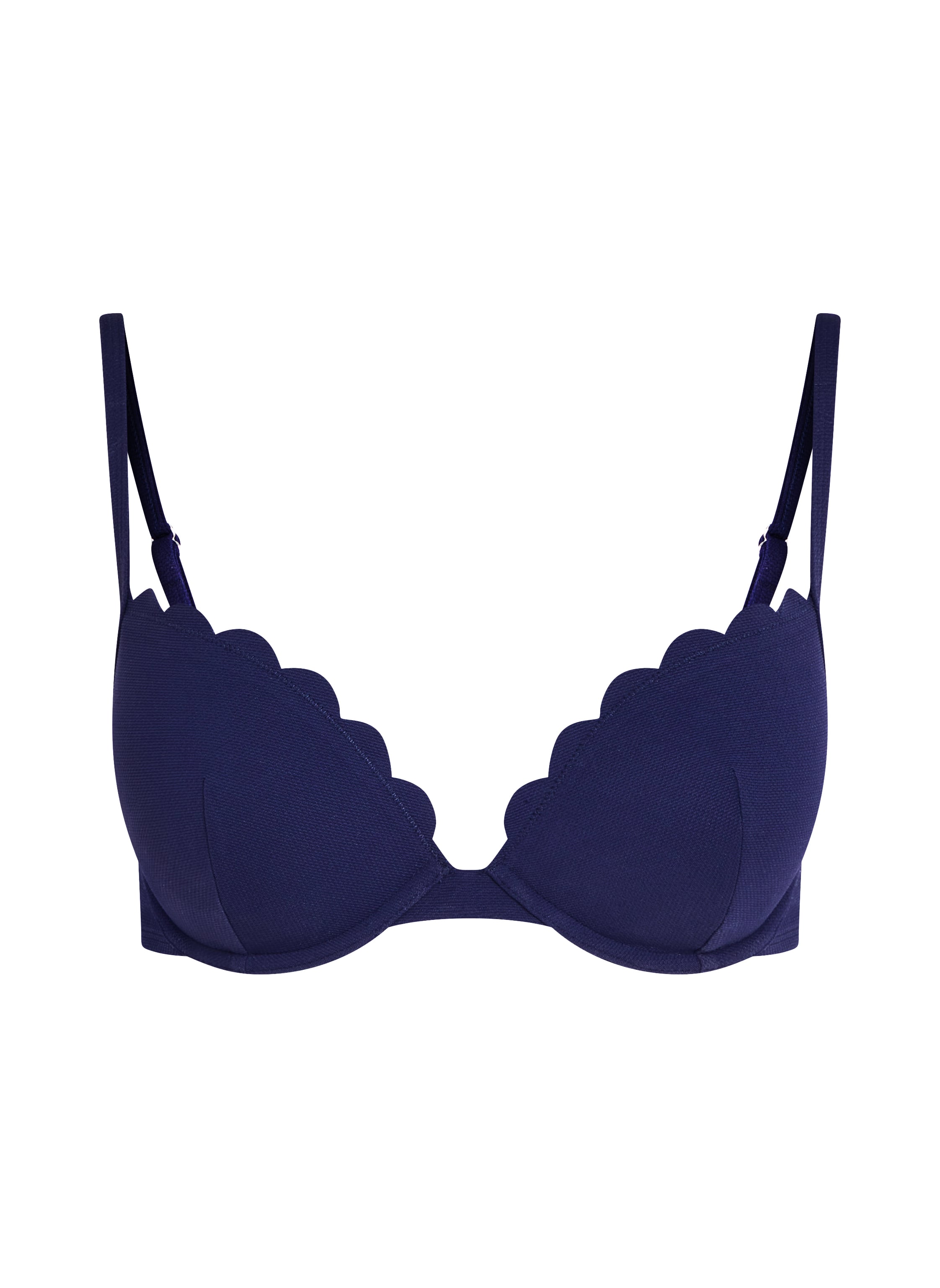 G&oacute;ra od bikini push-up z fiszbinami, z falowanym brzegiem, miseczki A &ndash; E, Niebieski, main