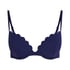 G&oacute;ra od bikini push-up z fiszbinami, z falowanym brzegiem, miseczki A &ndash; E, Niebieski