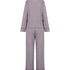 Pyjama Set Poplin Ruffle, Fioletowy