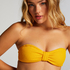 Góra od bikini typu bandeau Crinkle, Żółty