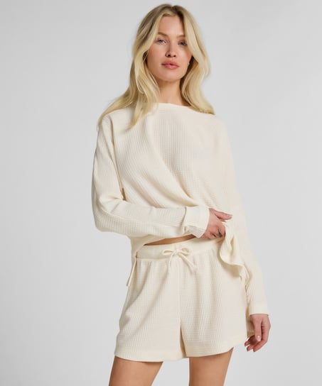 Short Waffle Sloane, Biały