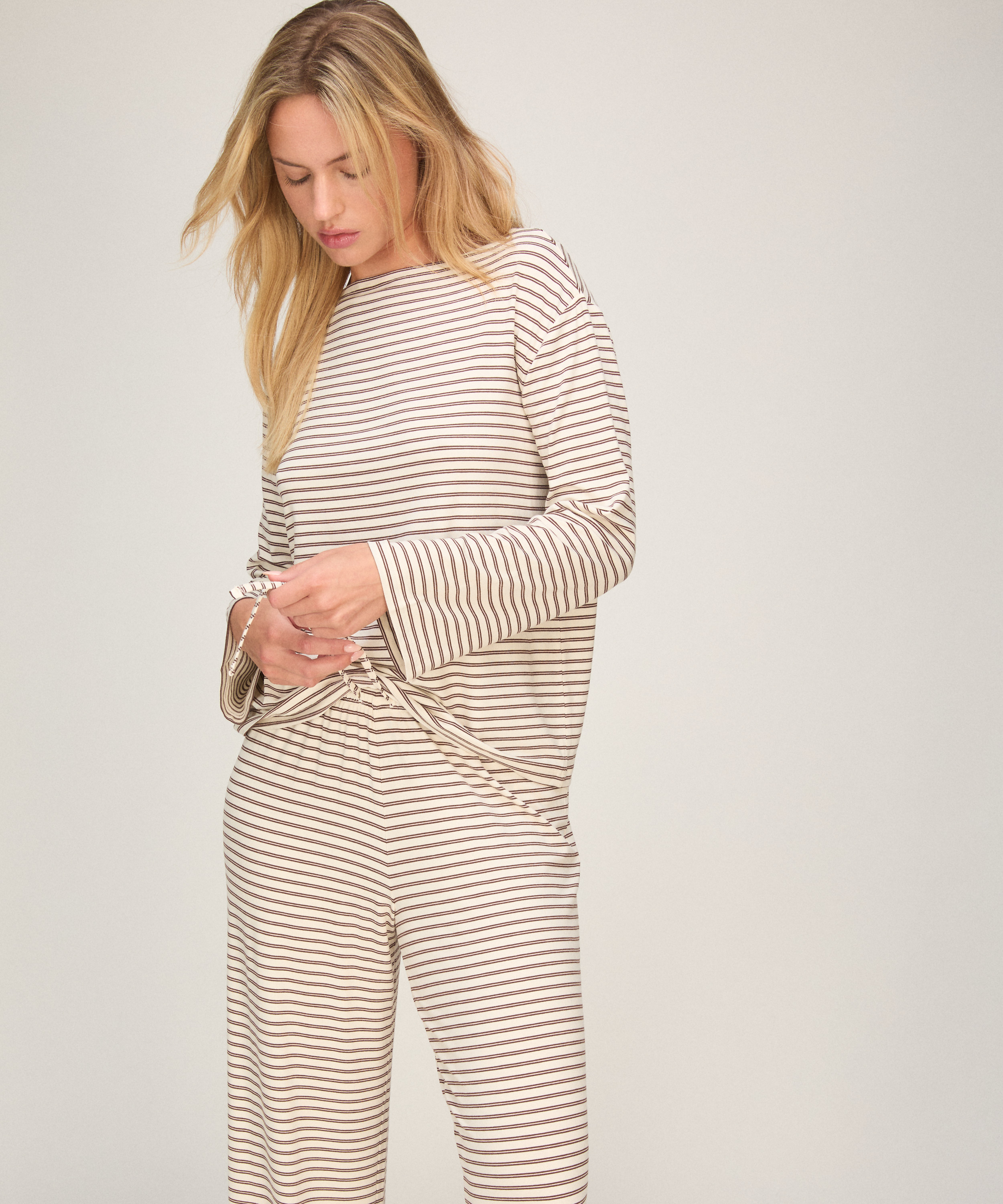Pyjama Top Loose Jersey, Biały, main