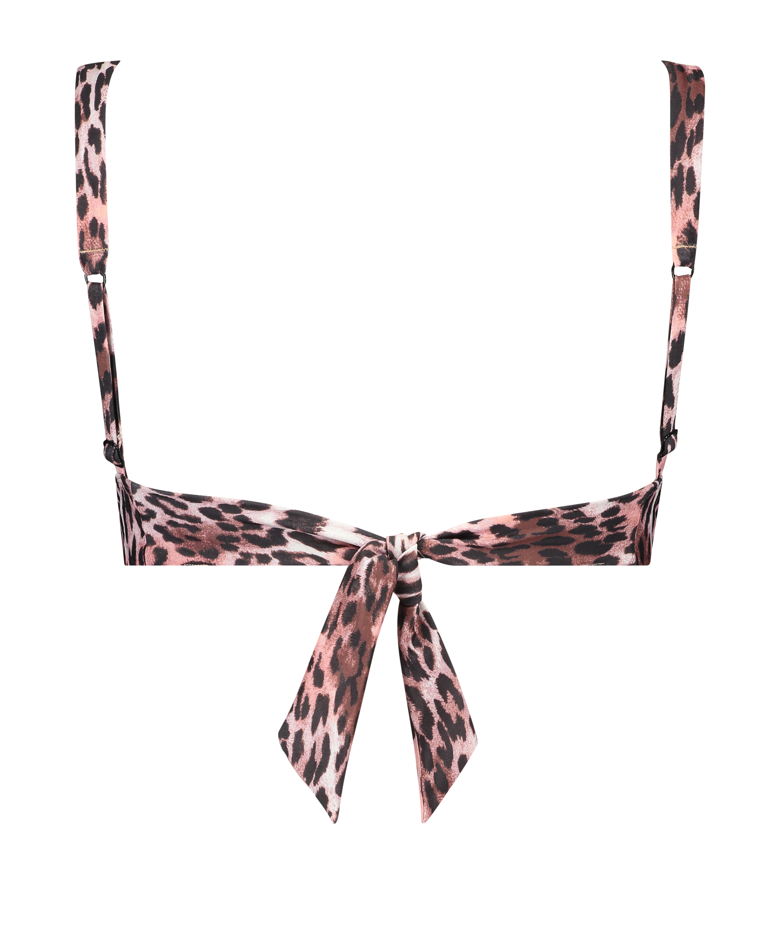 Tr&oacute;jkątna g&oacute;ra od bikini w cętki, Czarny, main