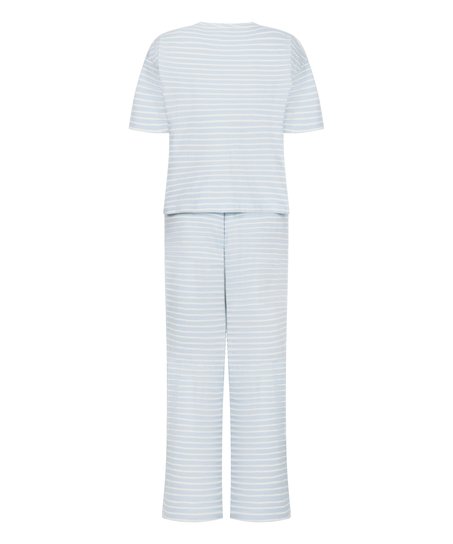 Zestaw Piżamowy Cotton Jersey Długi, Niebieski