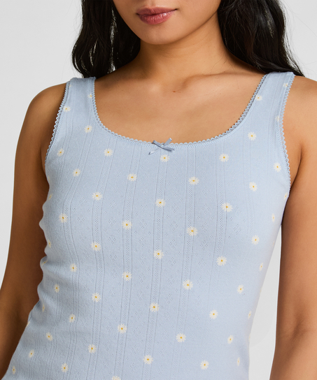 Podkoszulek Pointelle, Niebieski