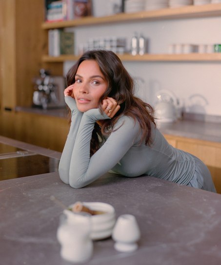 super miękka top z kaszmirem z dekoltem w ł&oacute;dkę, Zielony