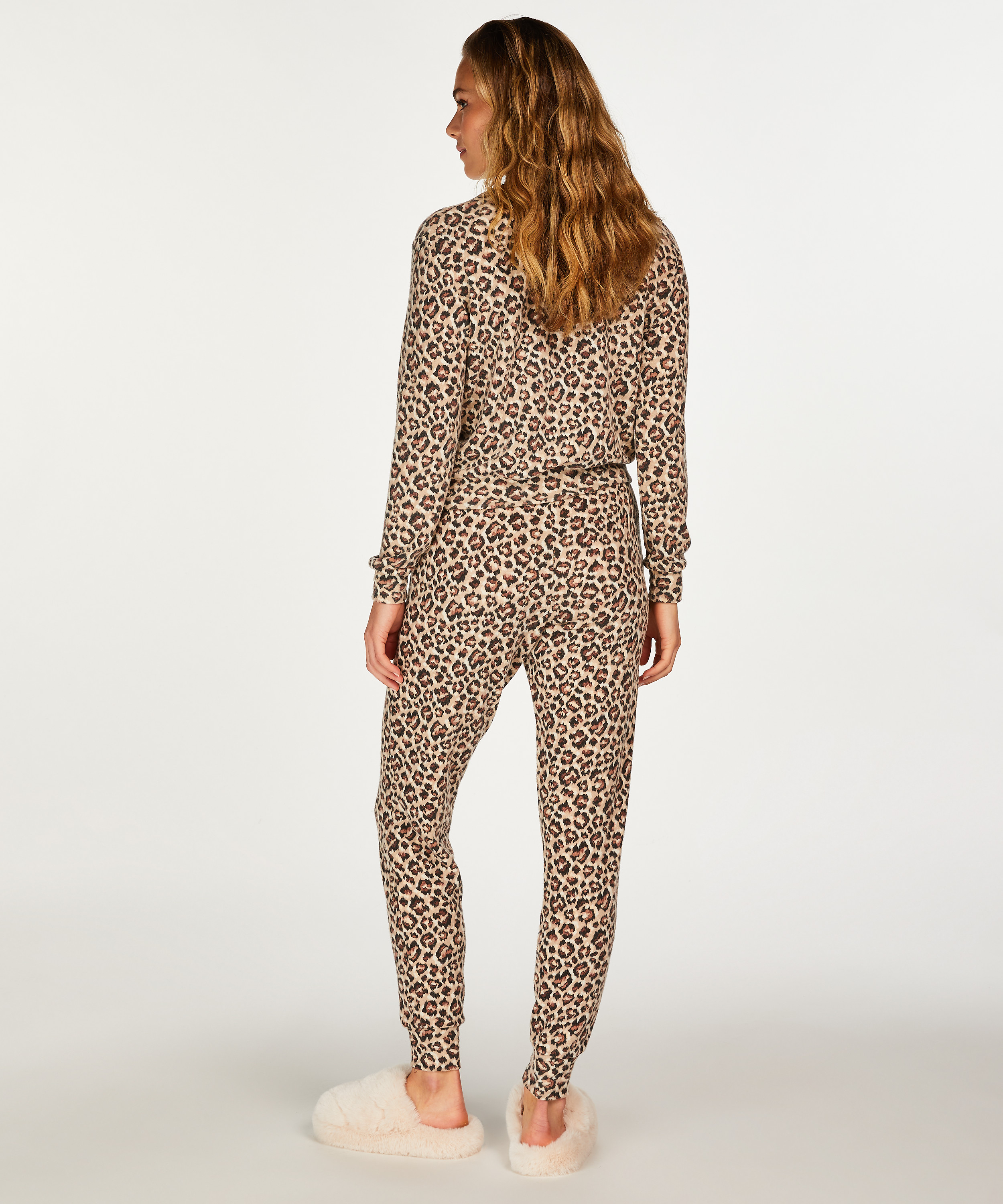 Spodnie z dżerseju szmerglowanego, Beżowy, main