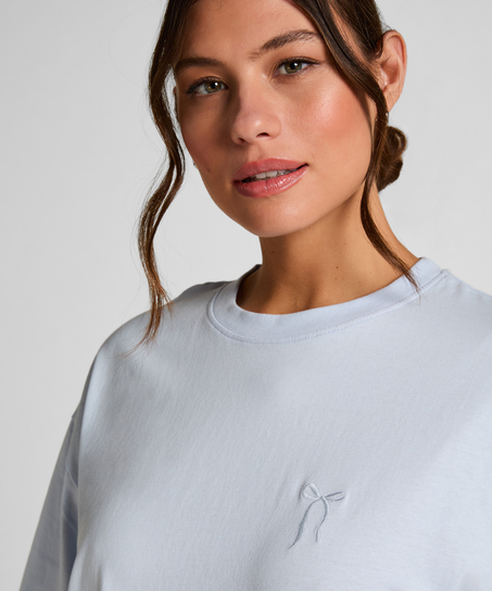 Koszula nocna z okrągłym dekoltem, Niebieski